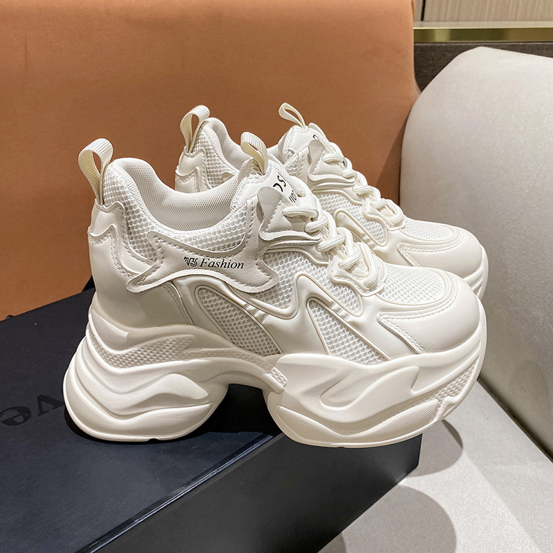Sneakers - Wzmacniające wzrost buty sportowe damskie na